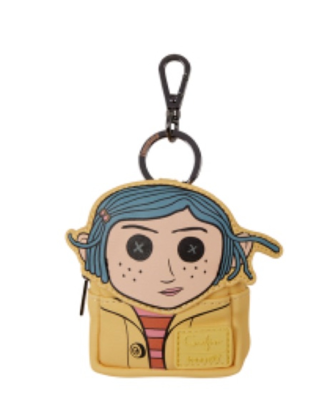 Loungefly Coraline Blue Hair Yellow Jacket Mini Backpack Keychain